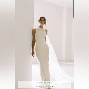 Shona Joy La Lune High Neck Maxi Dress in Cream